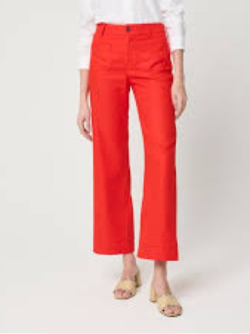 J. Crew Bright Red Wide-Leg Pants